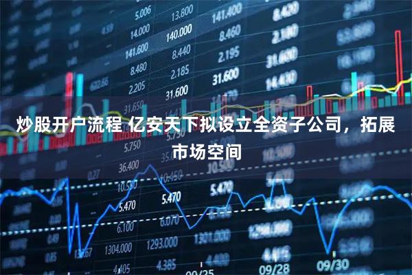 炒股开户流程 亿安天下拟设立全资子公司，拓展市场空间
